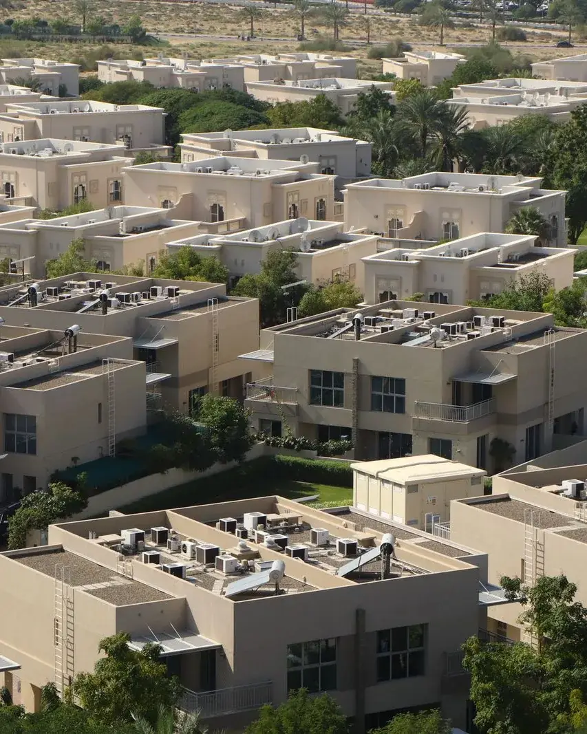 Aerial view of residential villas in Dubai